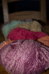hand dyed, hand spun yarn